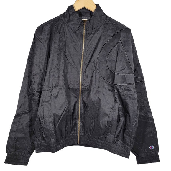 Champion Jackets & Blazers - Champion Women's Large Black Track Jacket Full Zip Lightweight Nylon Polyester